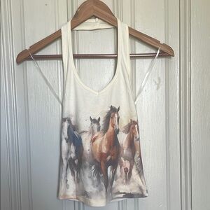 Watercolor Horse Print Halter Top